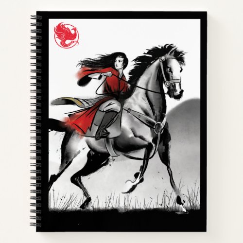 Mulan Riding Black Wind Framed Watercolor Notebook