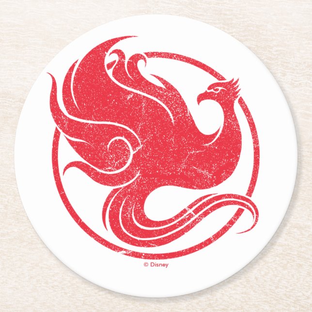 Mulan Riding Black Wind Framed Watercolor Round Paper Coaster (Front)