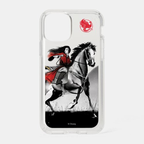 Mulan Riding Black Wind Framed Watercolor Speck iPhone 11 Pro Case