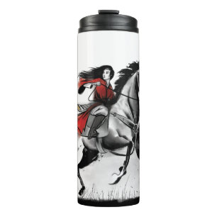 Mulan Riding Black Wind Framed Watercolor Thermal Tumbler