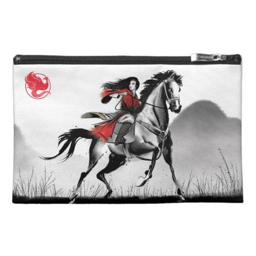 Mulan Riding Black Wind Framed Watercolor Travel Accessory Bag