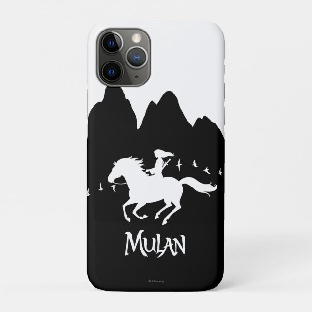 Mulan Riding Black Wind Past Mountains Silhouette Case-Mate iPhone Case (Back)