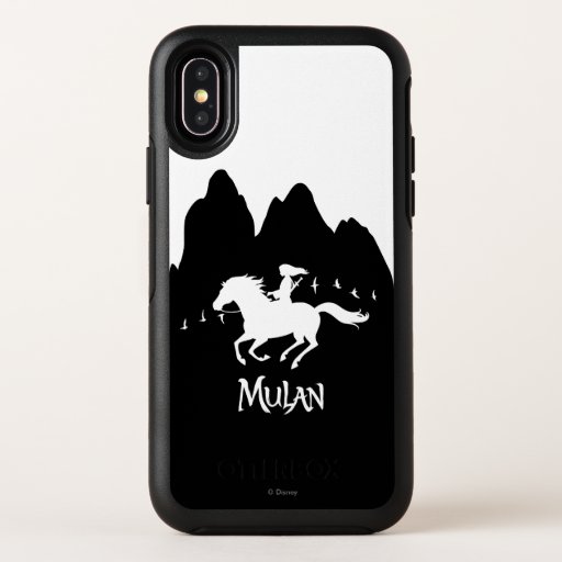 Mulan Riding Black Wind Past Mountains Silhouette OtterBox Symmetry iPhone XS Case