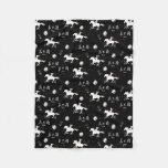 Mulan Riding Black Wind Silhouette Pattern Fleece Blanket