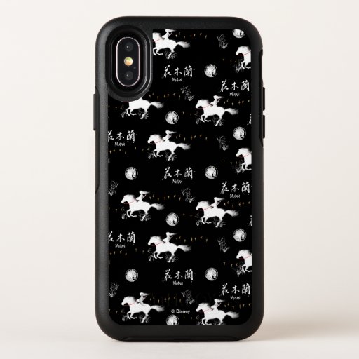 Mulan Riding Black Wind Silhouette Pattern OtterBox Symmetry iPhone XS Case