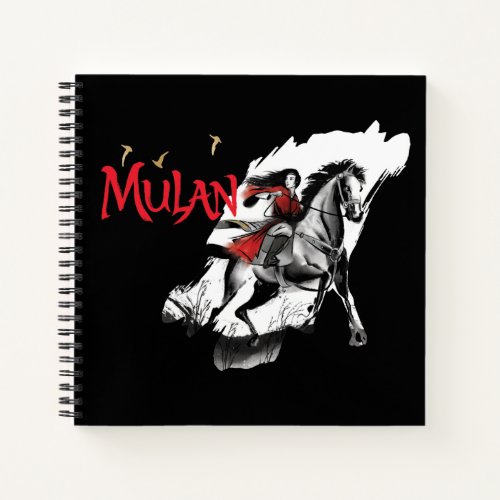 Mulan Riding Black Wind Watercolor Brush Art Notebook