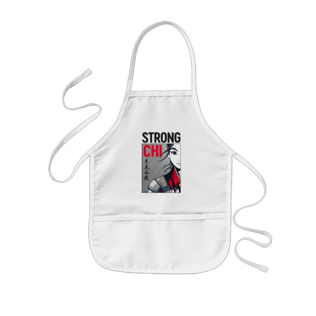 Mulan "Strong Chi" Illustration Kids' Apron (Front)