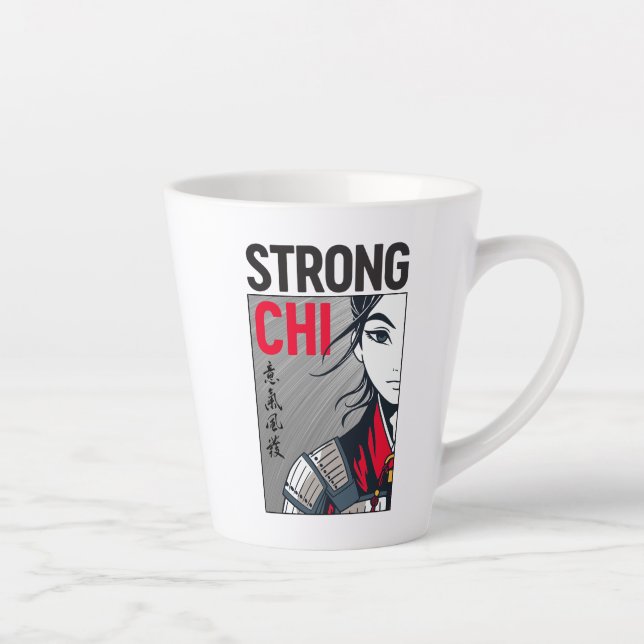 Mulan "Strong Chi" Illustration Latte Mug (Right)