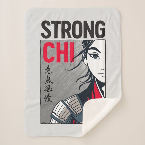 Mulan Strong Chi Illustration Sherpa Blanket