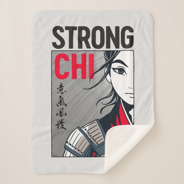 Mulan "Strong Chi" Illustration Sherpa Blanket (Front)