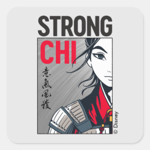 Mulan "Strong Chi" Illustration Square Sticker