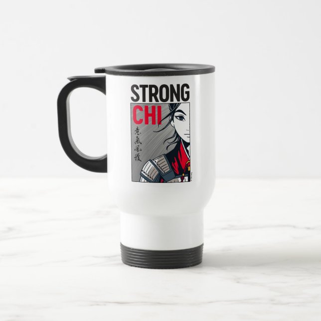 Mulan "Strong Chi" Illustration Travel Mug (Left)