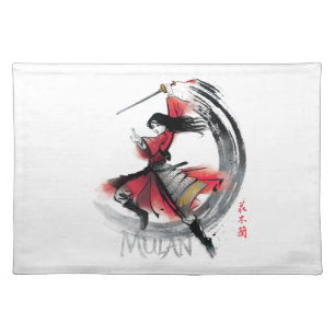 Mulan Sword Art Watercolor Cloth Placemat