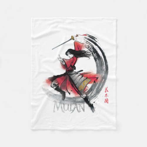 Mulan Sword Art Watercolor Fleece Blanket