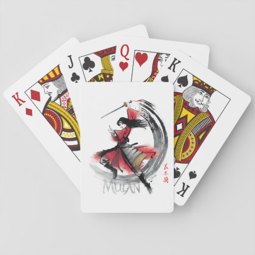 Mulan Sword Art Watercolor Poker Cards
