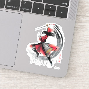 Mulan Sword Art Watercolor Sticker