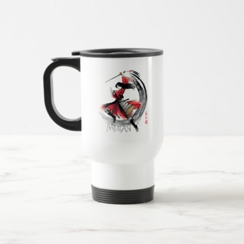 Mulan Sword Art Watercolor Travel Mug