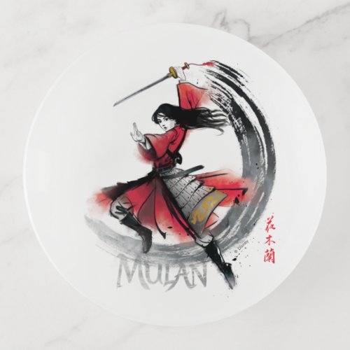 Mulan Sword Art Watercolor Trinket Tray