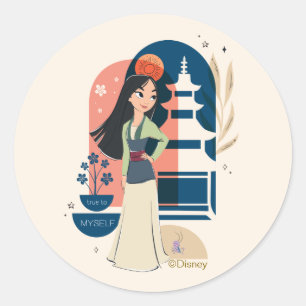 Mulan True to Myself Classic Round Sticker