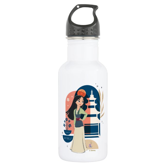 Mulan True to Myself Stainless Steel Water Bottle (Front)