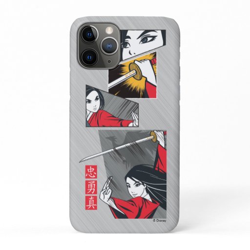 Mulan With Sword Illustrated Panels iPhone 11 Pro Case