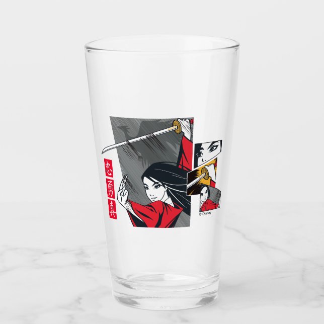 Mulan With Sword Illustrated Panels Glass (Front)