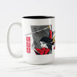 Mulan With Sword Illustrated Panels Two-Tone Coffee Mug