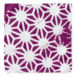 Mulberry and white geometric pattern bandana