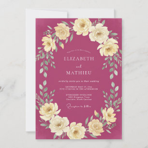 Mulberry Atmospheric Formal Wedding Invitation