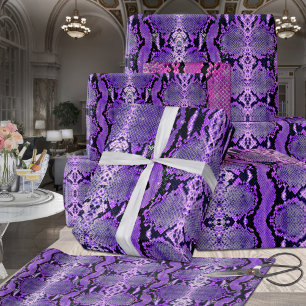 Mulberry Blue Purple Boa Constrictor Snakeskin Wrapping Paper