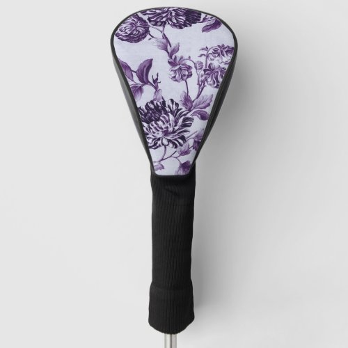 Mulberry Blue Purple Floral Toile No2 Golf Head Cover