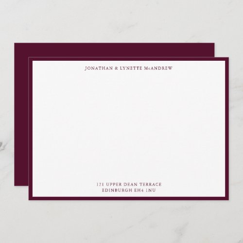 Mulberry Classic Border Flat Note Card