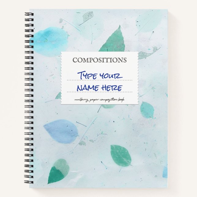 Mulberry Composition Notebook Blue Custom (Front)