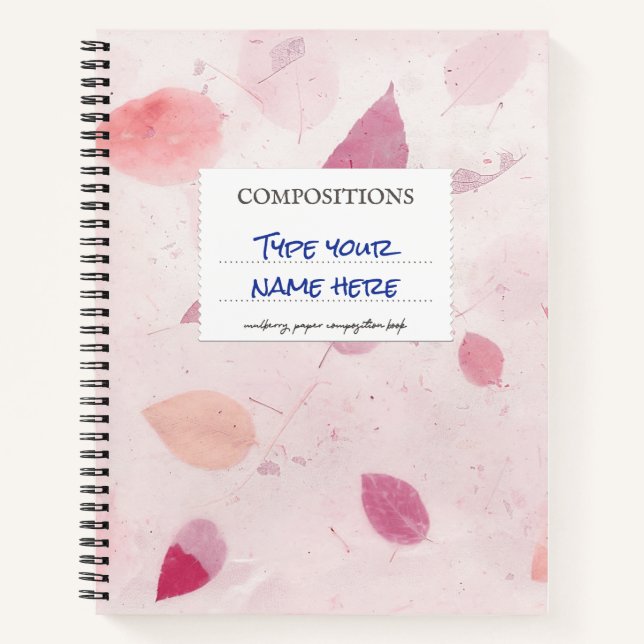 Mulberry Composition Notebook Pink Custom (Front)