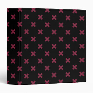 Mulberry cross stitches on black 3 ring binder