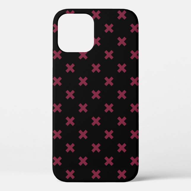 Mulberry cross stitches on black Case-Mate iPhone case (Back)