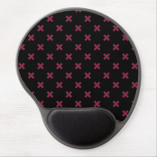 Mulberry cross stitches on black gel mouse pad