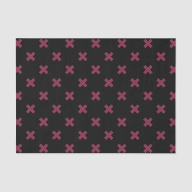 Mulberry cross stitches on black tissue paper (Front)
