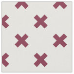 Mulberry cross stitches on white fabric
