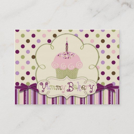 Customizable Mulberry Dot Business Card