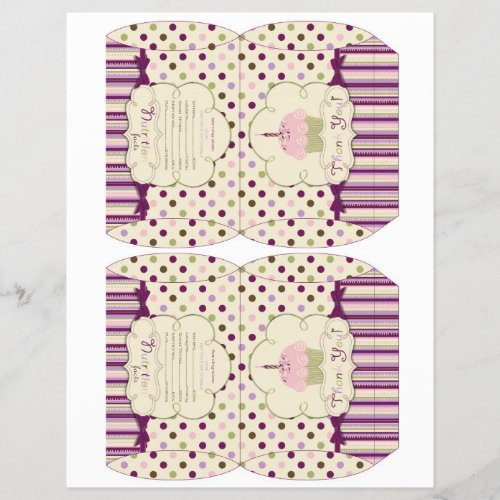 Mulberry Dot Candy Box Template Flyer