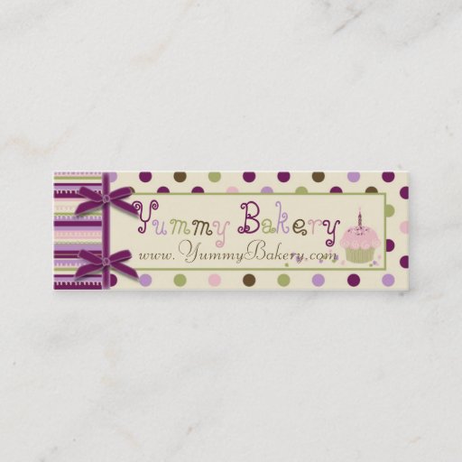 Customizable Mulberry Dot Skinny Business Card