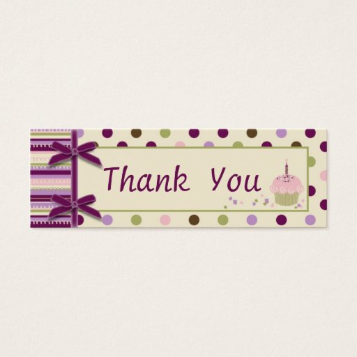Customizable Mulberry Dot TY Skinny Gift Tag Business Cards