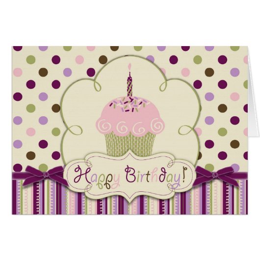 Mulberry Dots Card (Front Horizontal)