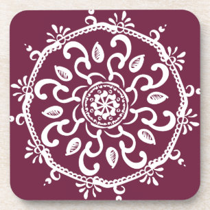 Mulberry Mandala Beverage Coaster