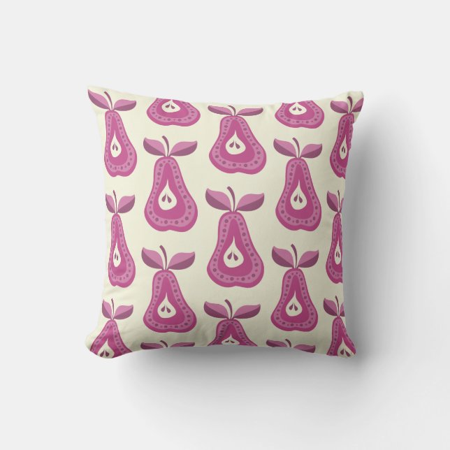 Mulberry Pears Throw Pillow (Front)