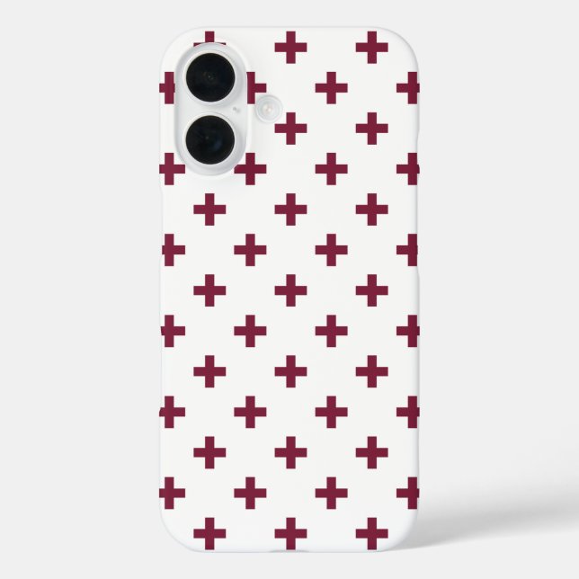 Mulberry polka crosses on white Case-Mate iPhone case (Back)