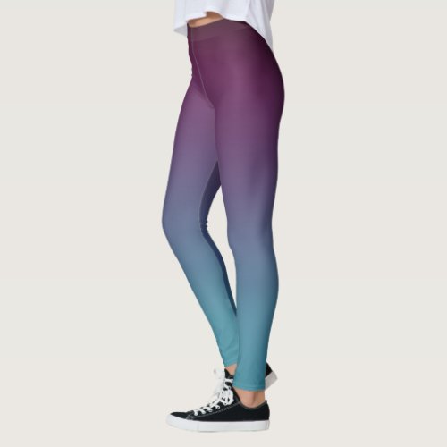 Mulberry Purple Blue Teal Fade Leggings