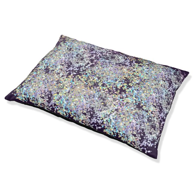 MULBERRY PURPLE PASTEL HOLOGRAPHIC PET BED PILLOW (Angled)