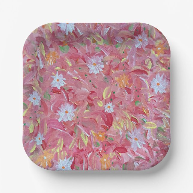 Mulberry Red 7" Square Paper Plates (Front)